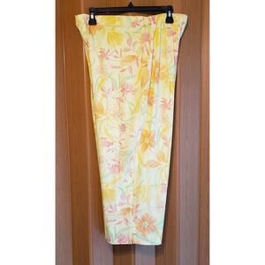 Alfred Dunner size 14 yellow & orange floral print casual pants